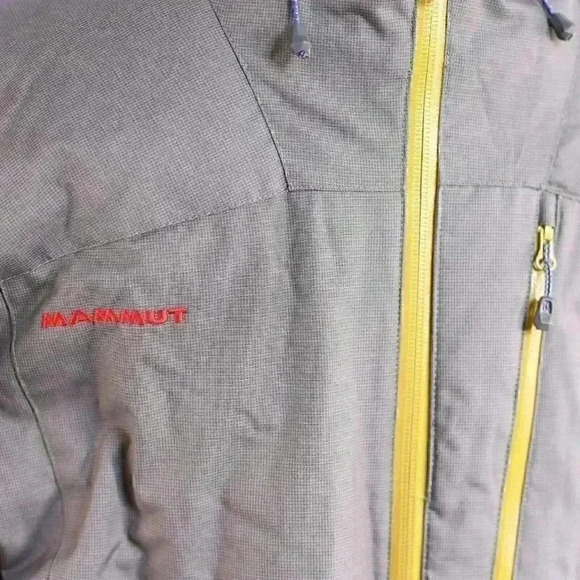 Mammut Size S Down filled Grey/yellow zip off snow skirt pockets ski jacket - Picture 3 of 16